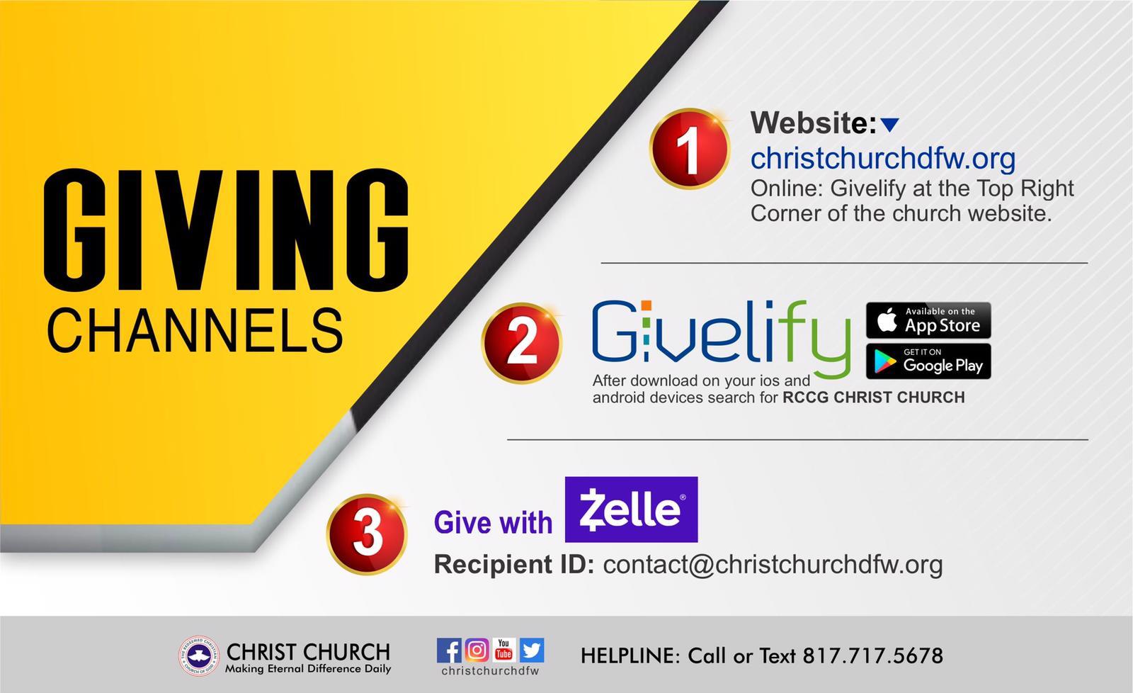 Giving at Christ Church DFW